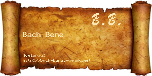 Bach Bene névjegykártya